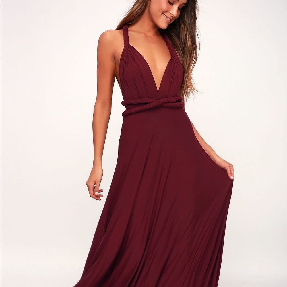 Tricks of the Trade Wrap Dress Burgundy